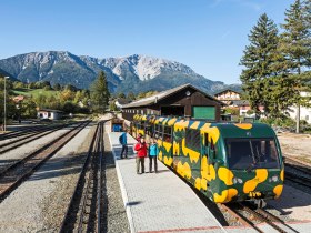 Bahnhof in Puchberg am Schneeberg mit Zahnradbahn, © ©NÖSBB, Foto: Franz Zwickl